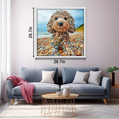 Funny Dog Jigsaw Puzzles 1000 Pieces for Adults, PICKFORU Summer Beach Guardian Dog Puzzle Cute, Interesting Seaside Stone Puppy Theme as Home Decor