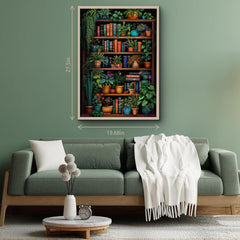 Vintage Bookshelf Puzzle for Adults 1000 Pieces, Book Houseplant Puzzle,Retro Bookshelf Botanical Puzzles Flower, Challenge Jigsaw Puzzles for Book Lover